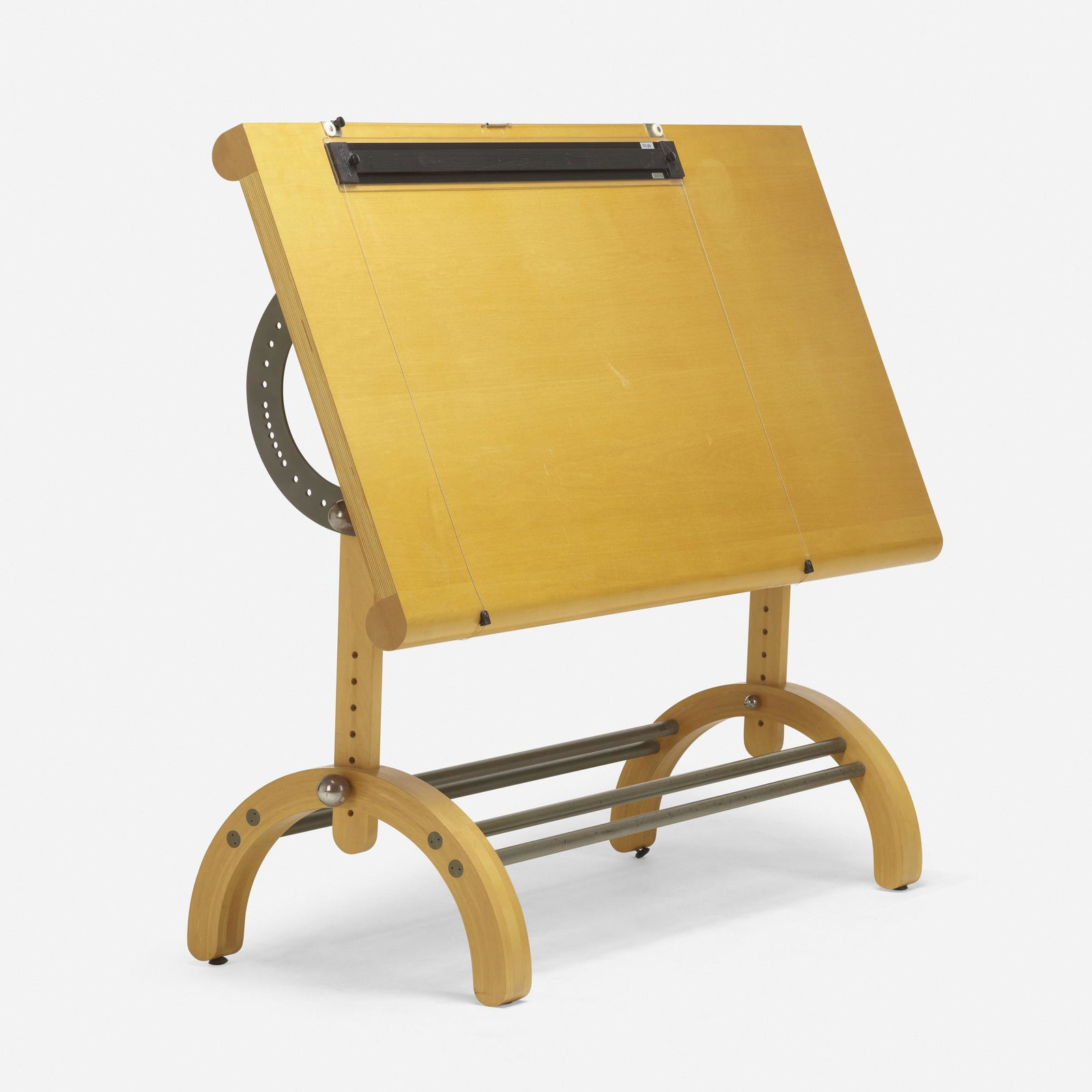 Wendy Evans Joseph, Drafting table: Wendy Evans Joseph Drafting table USA, c. 1995laminated birch, powder-coated steel, chrome-plated steel, wire prone: 37.75 h × 59.75 w × 30 d in (96 × 152 × 76 cm) tilted: