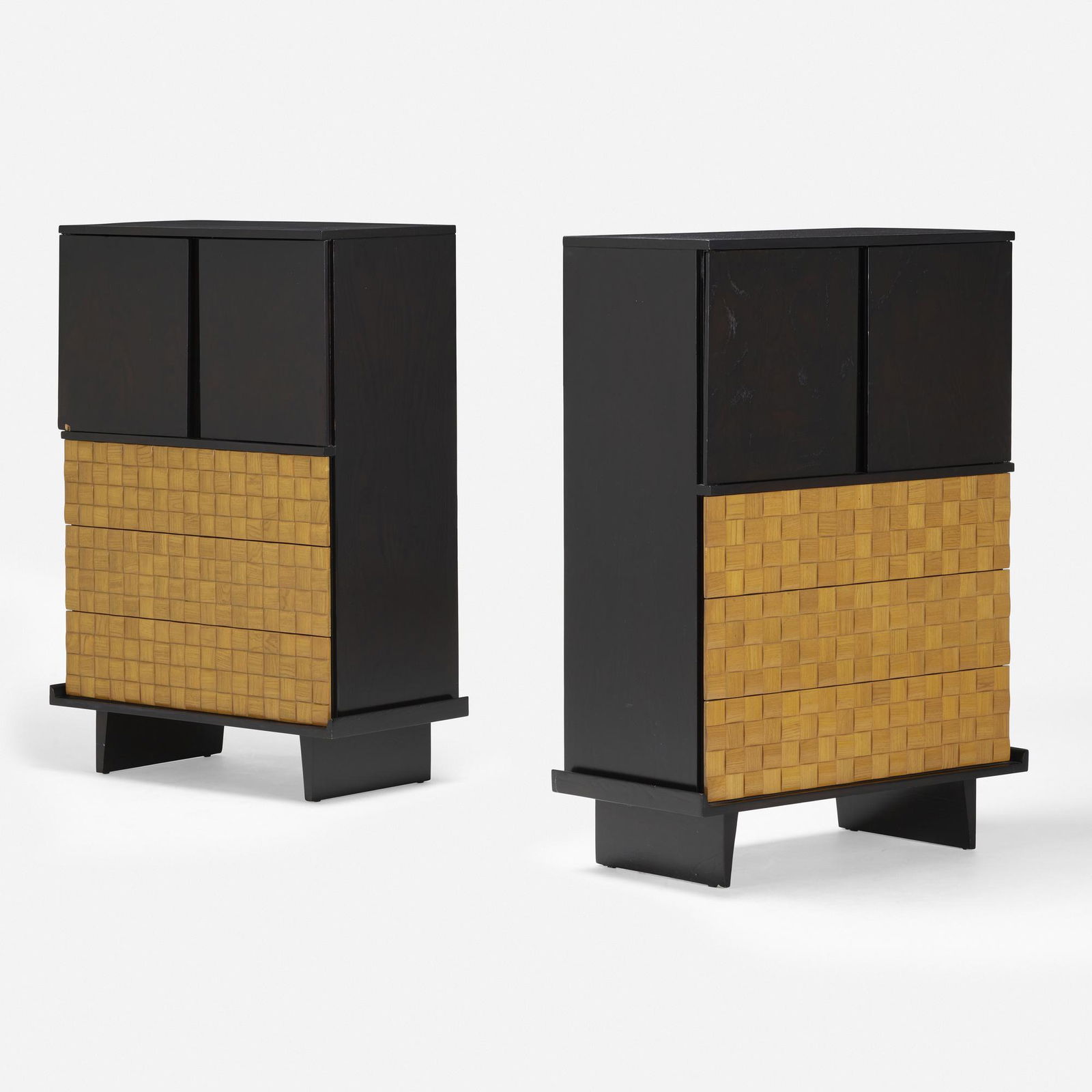 Paul Laszlo, Basketweave gentleman's chests, pair (1 of 5)