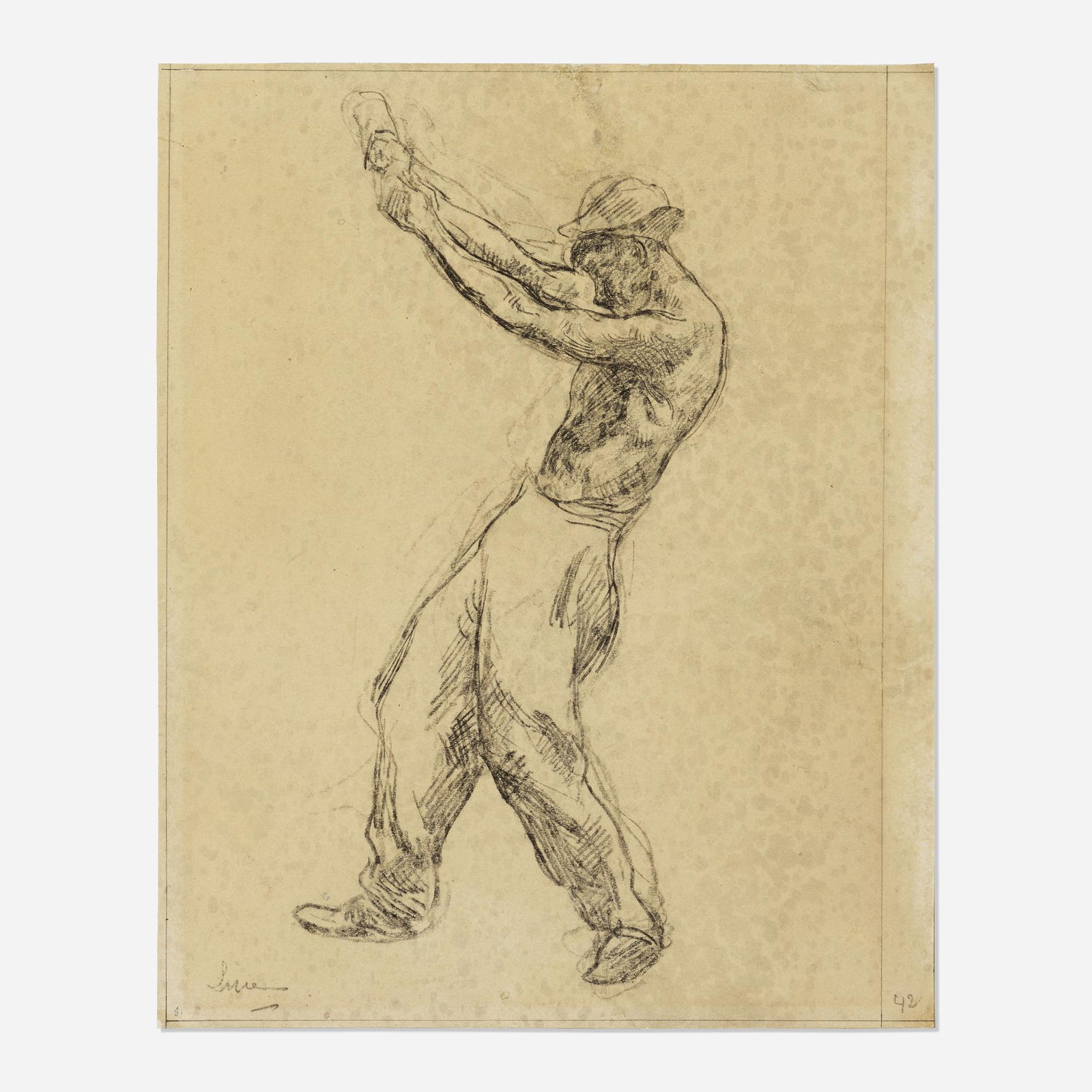 Maximilien Luce, Boy Looking Left: Maximilien Luce Boy Looking Left 1942charcoal on paper 13 h × 10.5 w in (33 × 27 cm) Signed and dated to lower edge 'Luce 42'. This work will ship from Rago in