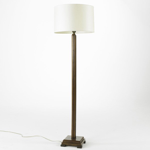 STUDIO: STUDIO; Floor lamp, walnut shaft with stepped base; Unmarked; 69'' x 20'' dia.