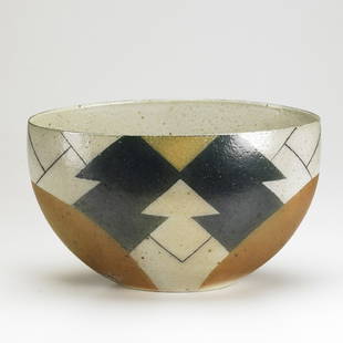 BENTE HANSEN: BENTE HANSEN; Salt glazed vessel, Denmark, 1989; Signed; 8'' x 14'' x 7''