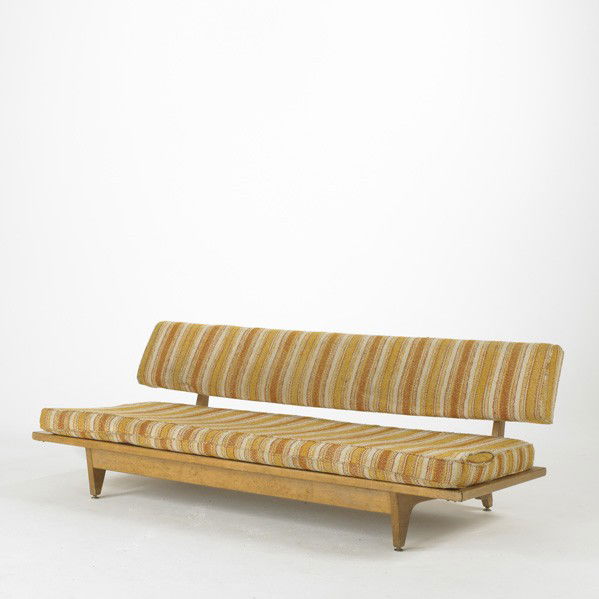 RICHARD STEIN / KNOLL ASSOC.: RICHARD STEIN; KNOLL ASSOC.; Daybed, USA, 1950's; Birch and upholstery; Unmarked; 25'' x 76'' x 39''