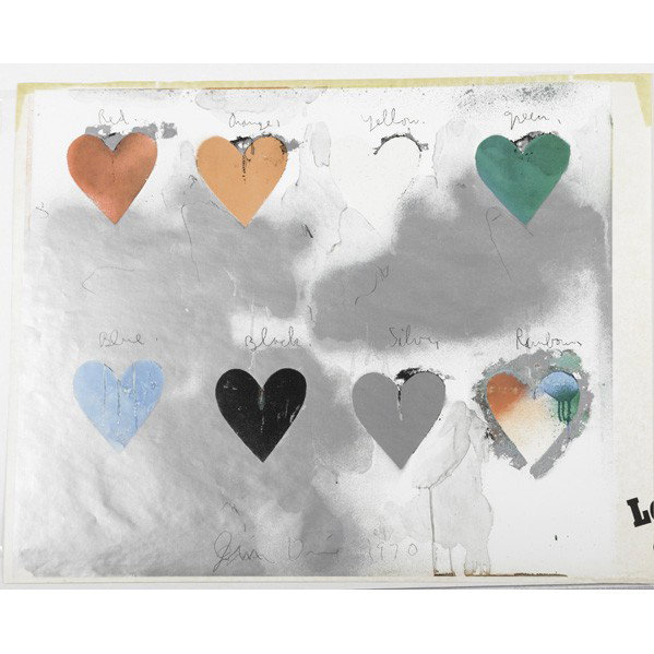 JIM DINE (American, b. 1935): JIM DINE (American, b. 1935); Lithograph on paper, ''Hearts,'' 1970; 25 1/2'' x 32 1/4'' (sheet)