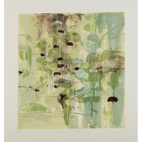 MICHAEL MAZUR (American, b. 1935): MICHAEL MAZUR (American, b. 1935); Lithograph in colors, ''Summer Cascade,'' 1999 (framed); Signed, titled and numbered; 29'' x 26'' (sheet)