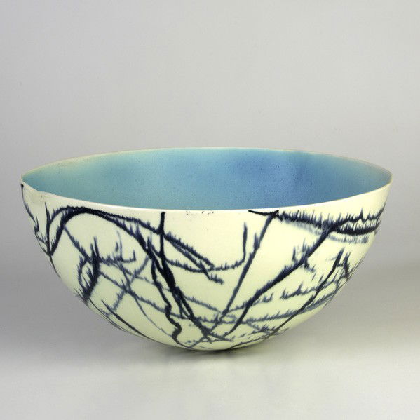 PHILLIP MABERRY: PHILLIP MABERRY; Porcelain bowl #6; Unsigned; 5 1/2'' x 12 1/4'' dia.