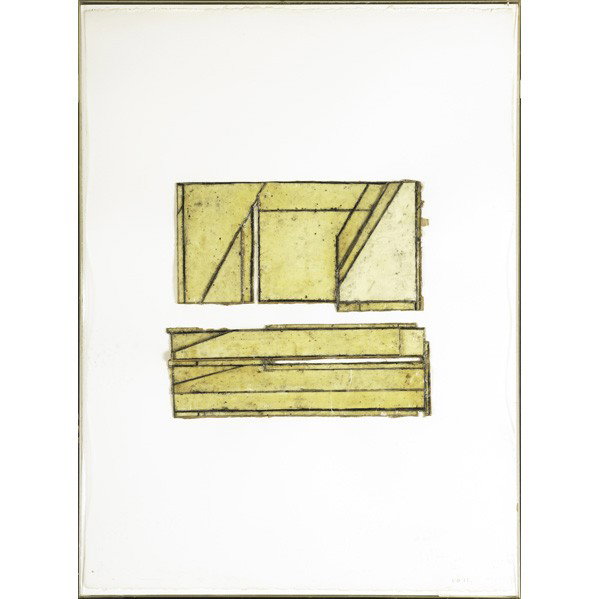 EUGENE BRODSKY (American, b. 1946): EUGENE BRODSKY (American, b. 1946); Mixed media (framed), Untitled, 1977; Initialed and dated; 41'' x 29 3/8'' (sheet); Provenance: Cunningham Ward Gallery, New York (label on verso); Private Collecti