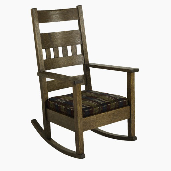 STICKLEY BROS.: STICKLEY BROS.; Arm-rocker drop-in seat cushion; Unmarked; 42'' x 25 1/2'' x 30''