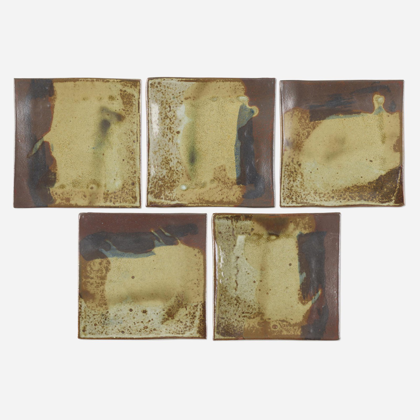 Toshiko Takaezu, Plates, set of five (1 of 2)