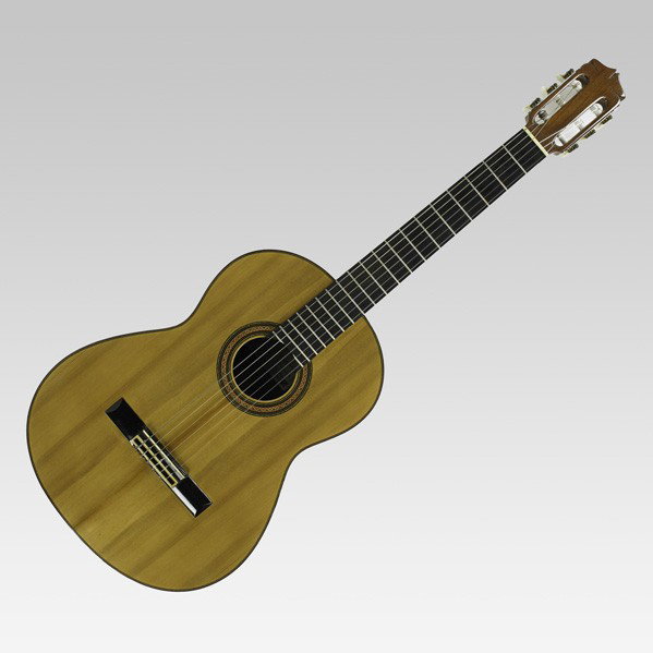 ARCANGEL FERNANDEZ CLASSICAL GUITAR: ARCANGEL FERNANDEZ CLASSICAL GUITAR; Brazilian rosewood and spruce; Label reads ''Construida par Juan Alvarez para casa Arcangel Fernandez Jesus y Maria 26 Ano 1964 Madrid-12 Espana''; 39'' x 14 1/2''