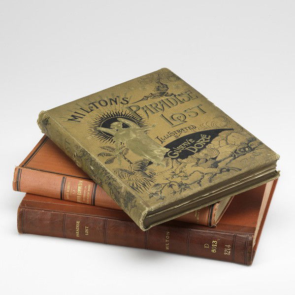 GUSTAVE DORE (French, 1832-1883): GUSTAVE DORE (French, 1832-1883); Sixteen volumes: multiple copies of ''Paradise Lost''; ''Dante's Inferno'', 1901; ''Poems by Thomas Hood'', 1870; ''The Raven'', 1884 and ''Divine Comedy'', etc.