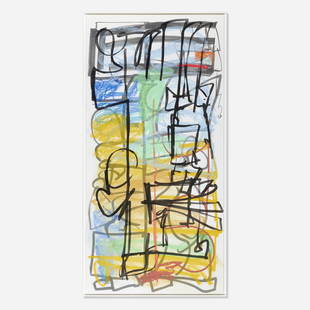 Aaron Garber-Maikovska, Untitled: Aaron Garber-Maikovska Untitled 2016ink and pastel on Archival Gator Board 96 h × 49 w in (244 × 124 cm) Provenance: High Art SAS, Paris | Private Collection