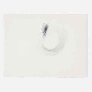 Alan Saret, Flung Dash Void Entered Cast - In: Alan Saret Flung Dash Void Entered Cast - In 1983graphite on paper 22.5 h × 30.125 w in (57 × 77 cm) Signed, titled, dated and inscribed to verso 'Flung Dash Void Entered Cast - In