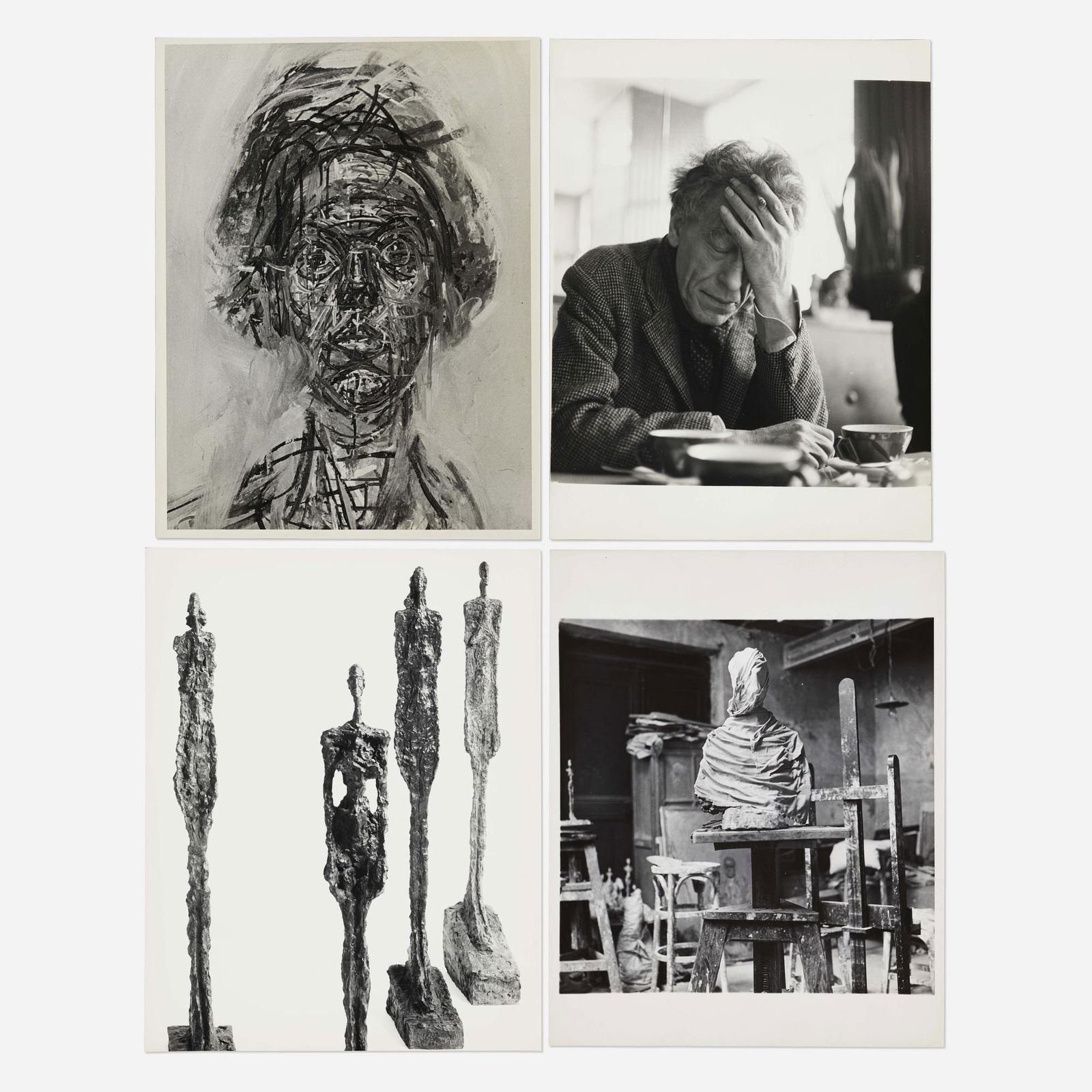 Herbert Matter, Four Photos of Giacometti Works: Herbert Matter Four Photographs of Alberto Giacometti and His Works gelatin silver print 14 h × 11 w in (36 × 28 cm) Artist's stamp to verso of each work. This work w