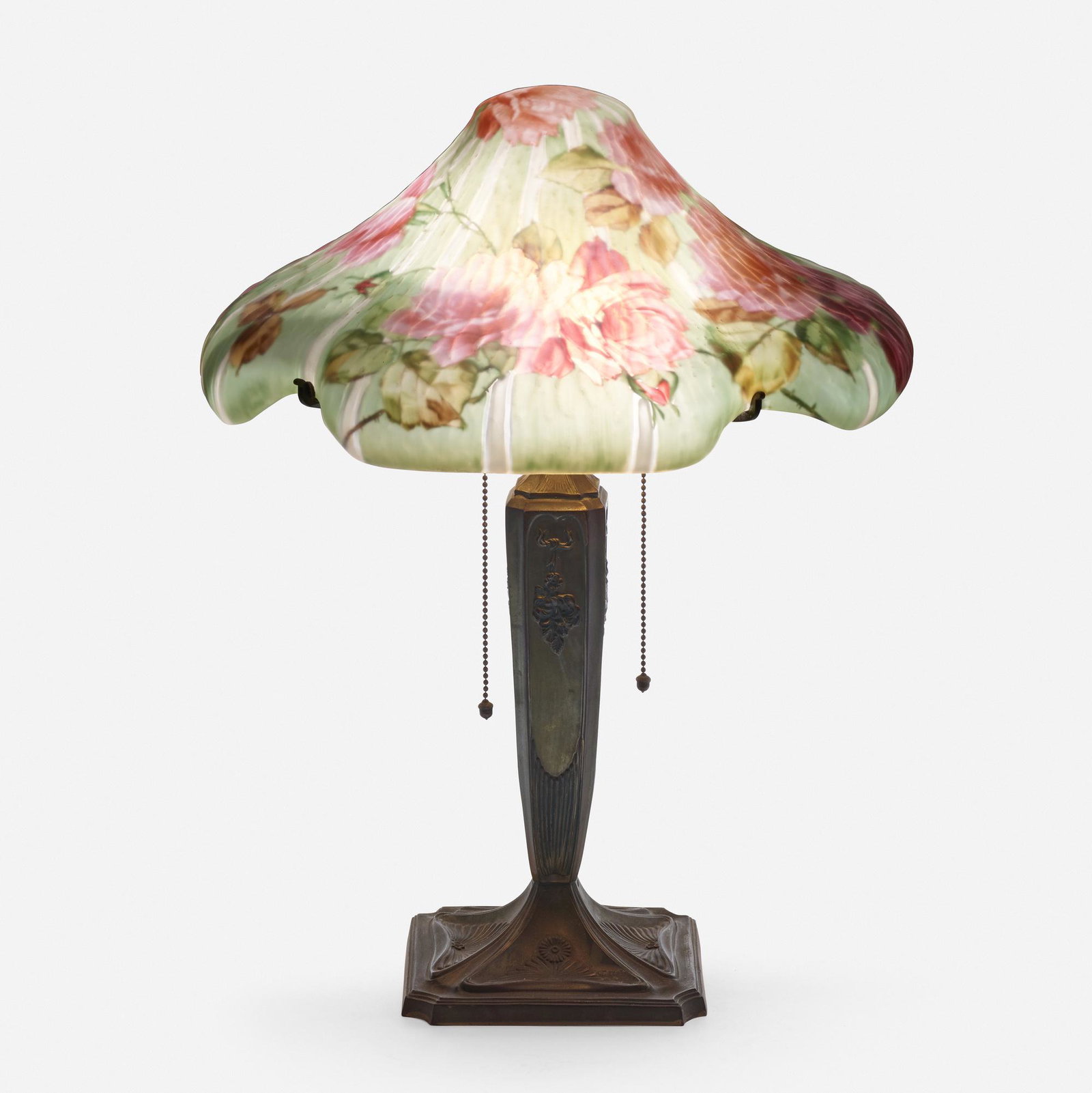 Pairpoint, Puffy Tulip boudoir lamp with roses (1 of 4)