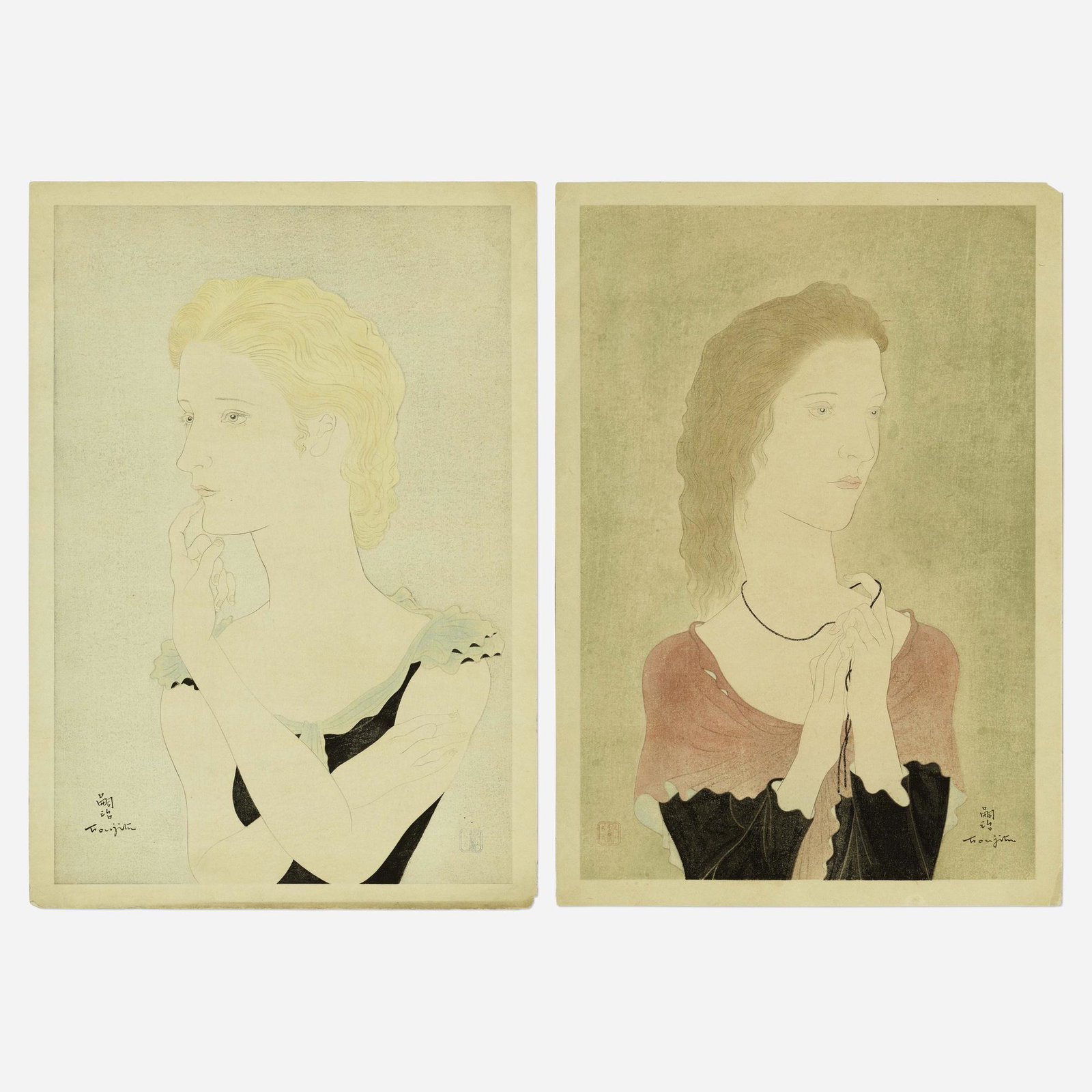 Leonard Tsuguharu Foujita, two works (1 of 2)