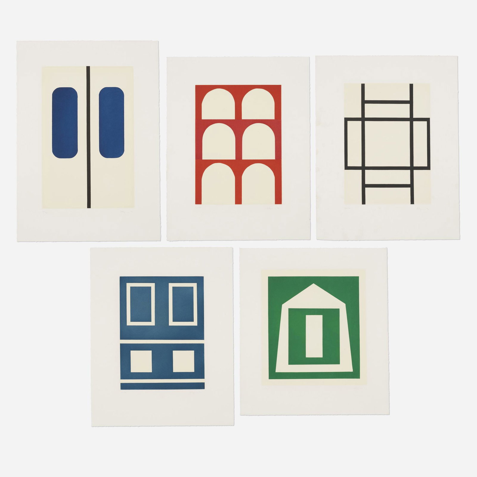 Andrew Spence, Untitled (Five Works): Andrew Spence Untitled (Five Works) 1990etching and aquatint in colors image: 20 h × 13 w in (51 × 33 cm) sheet: 28 h × 20 w in (71 × 51 cm) Signed, dated and number