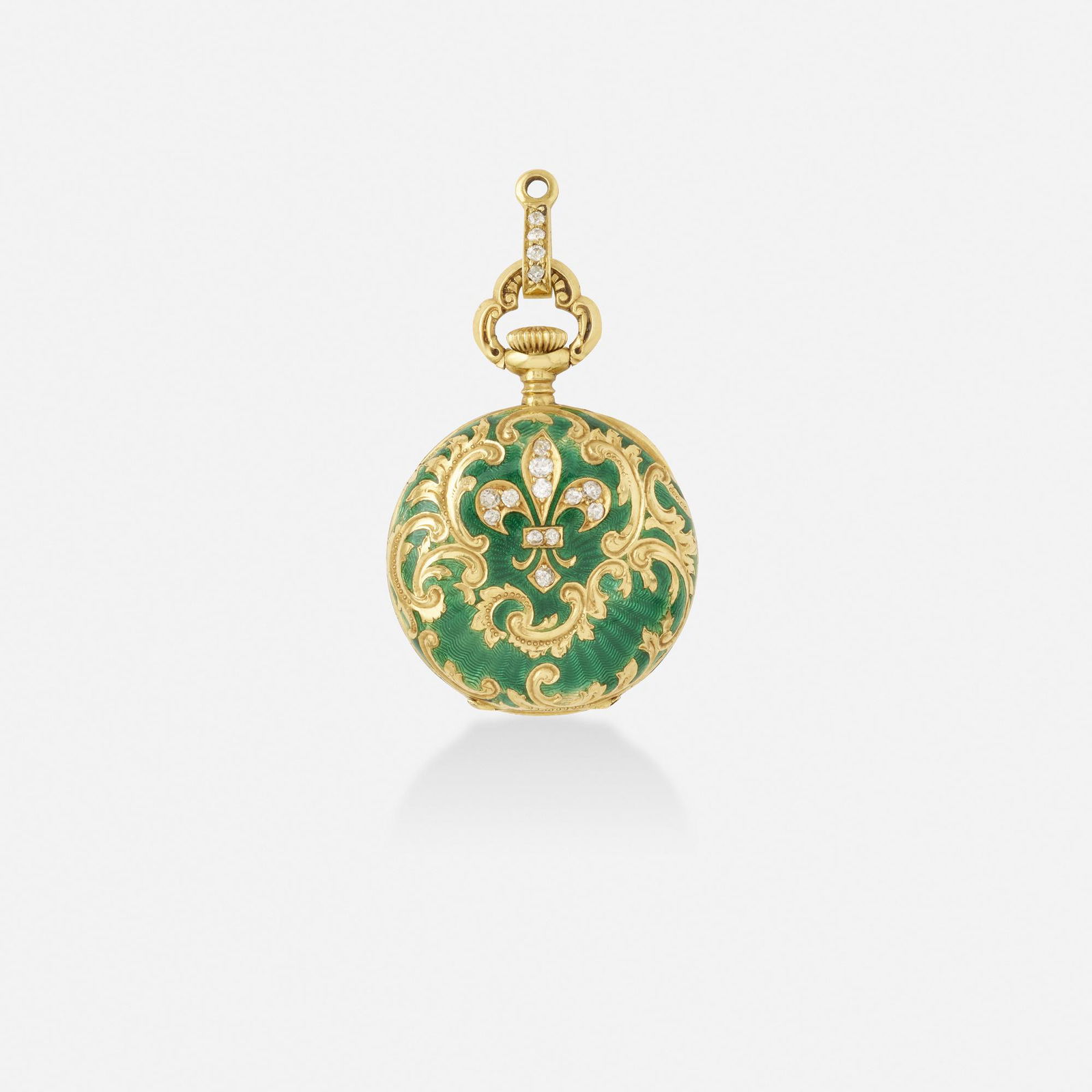 Tiffany & Co., Enamel, diamond pocket watch (1 of 7)