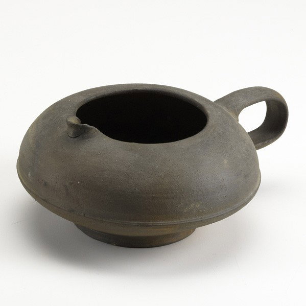 GEORGE OHR; Pitcher: GEORGE OHR; Bisque-fired squat pitcher; Script signature; 3 1/4'' x 7 3/4''