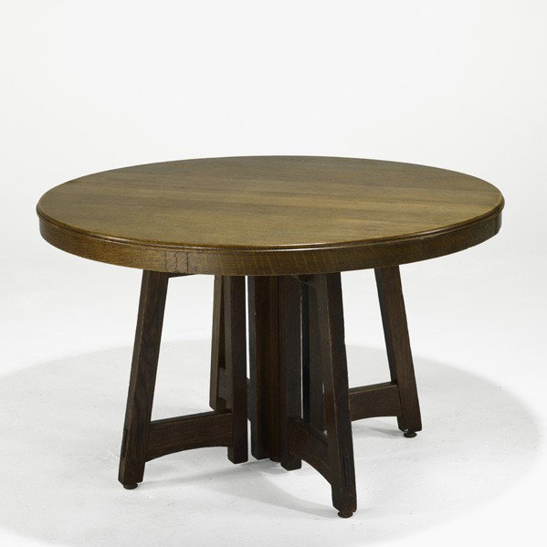 LIMBERT; Dining table (no. 1480): LIMBERT; Dining table (no. 1480), two 12'' leaves; Branded mark; 30'' x 48''