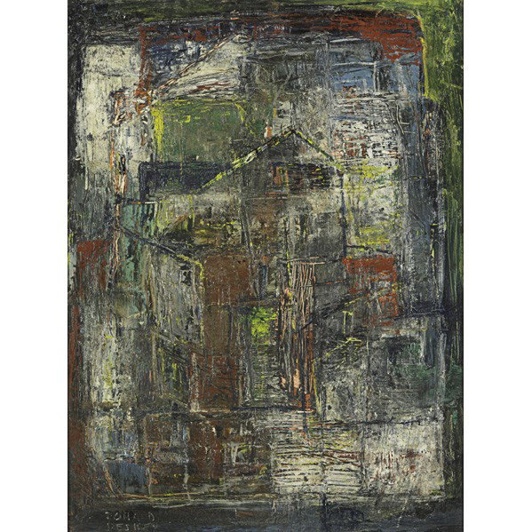 DONALD DESKEY: Three oil paintings: DONALD DESKEY; Three oil on board abstract compositions; Provenance: Estate of Michael Deskey, New York; 30'' x 27'', 24'' x 35 1/4'' and 21 5/8'' x 16 1/4''