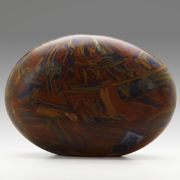 MICHELE BURATO; Hand blown glass vessel: MICHELE BURATO; Hand blown glass vessel, ''Fuoco Nella Notte,'' Italy, 2002; Signed, titled and dated; 11'' x 15'' x 6''