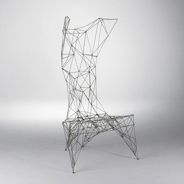TOM DIXON; CAPPELLINI; Pylon Chair: TOM DIXON; CAPPELLINI; Pylon Chair, Italy, 1990s; Matte chromed steel; Unmarked; 51'' x 26 1/2'' x 23''