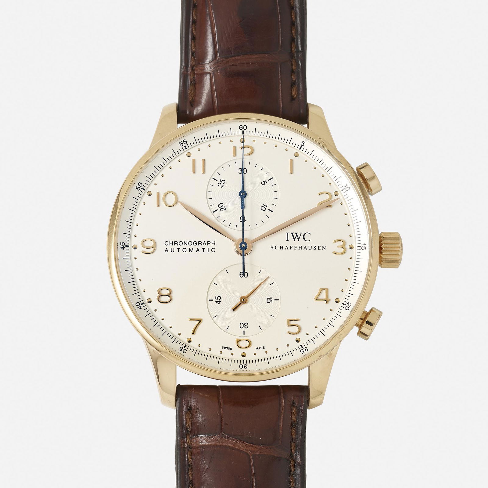 IWC, 'Portuguese Chronograph' rose gold watch (1 of 5)