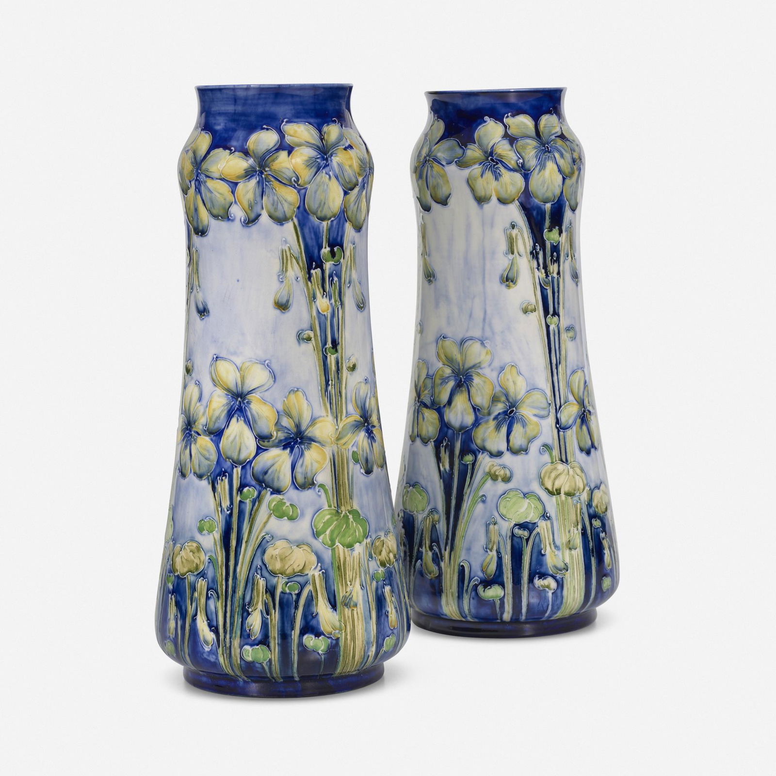 Moorcroft / Macintyre, Florian Ware vases, pair (1 of 4)