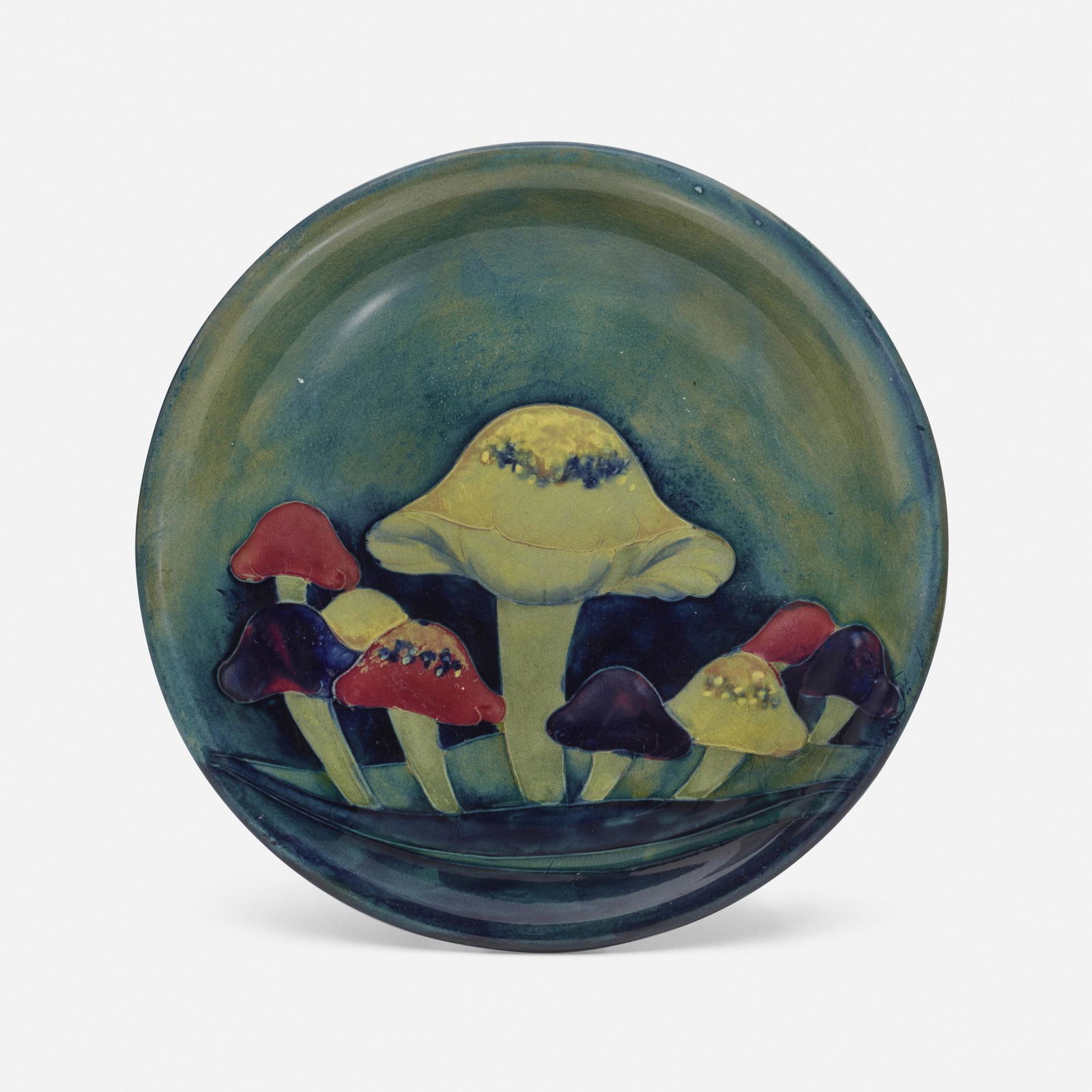 Moorcroft Pottery, Claremont toadstool plate (1 of 3)