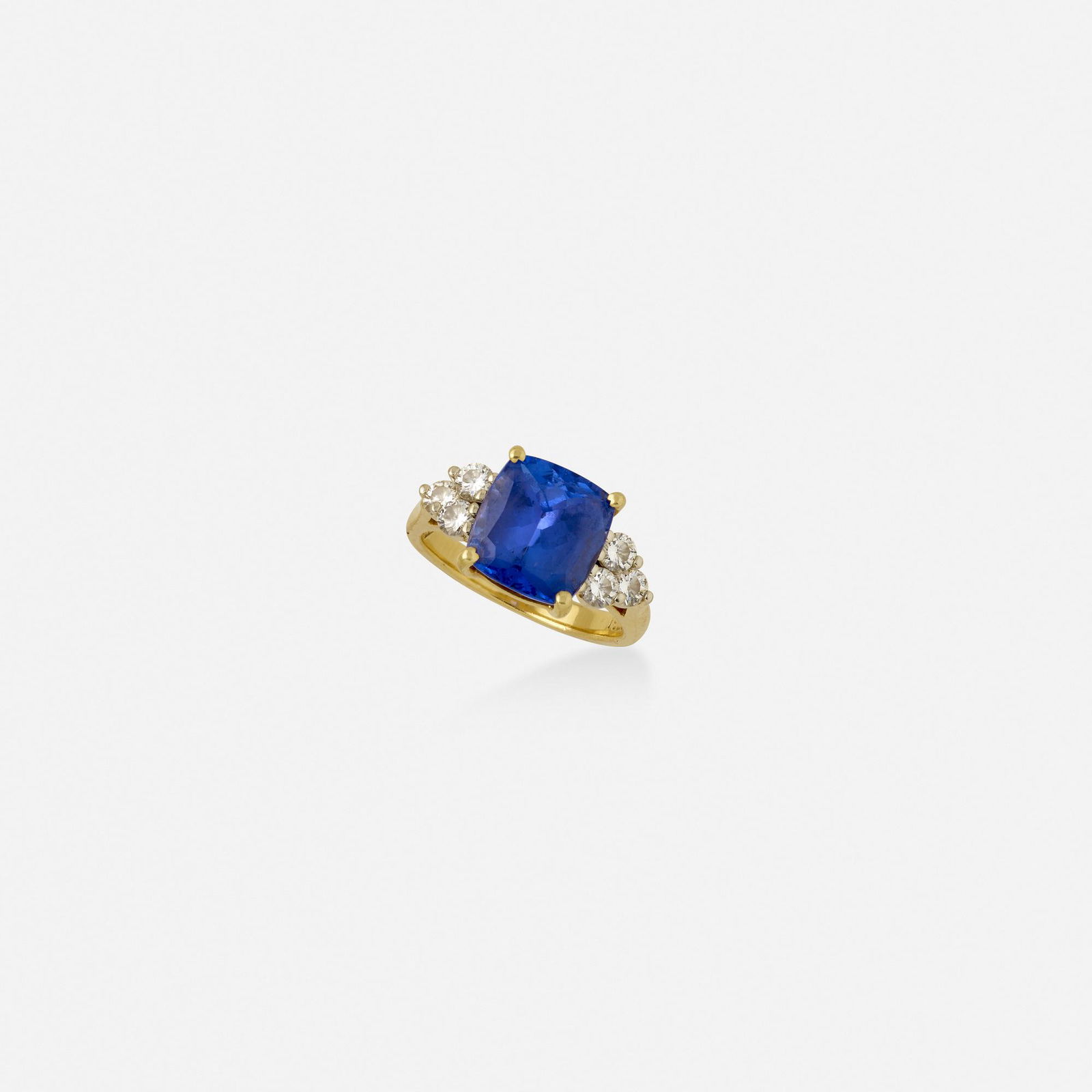 Tanzanite, diamond, and gold ring (1 of 3)
