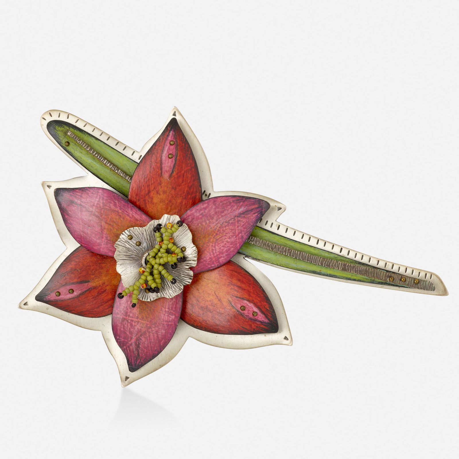 Deb Karash, Silver floral pendant brooch (1 of 3)