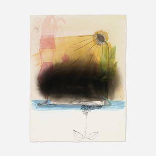 Amy Sillman, Untitled: Amy Sillman Untitled 1997ink and watercolor on paper 15.125 h × 11.125 w in (38 × 28 cm) Signed and dated to lower left 'AS 97'. Provenance: GE Corporate Ar