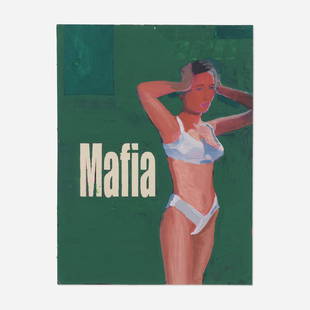 Eberhard Havekost, Untitled (Mafia): Eberhard Havekost Untitled (Mafia) 1995 mixed media on paper mounted to board 11.625 h × 8.75 w in (30 × 22 cm) Provenance: Anton Kern, New York | Private Collection This work will