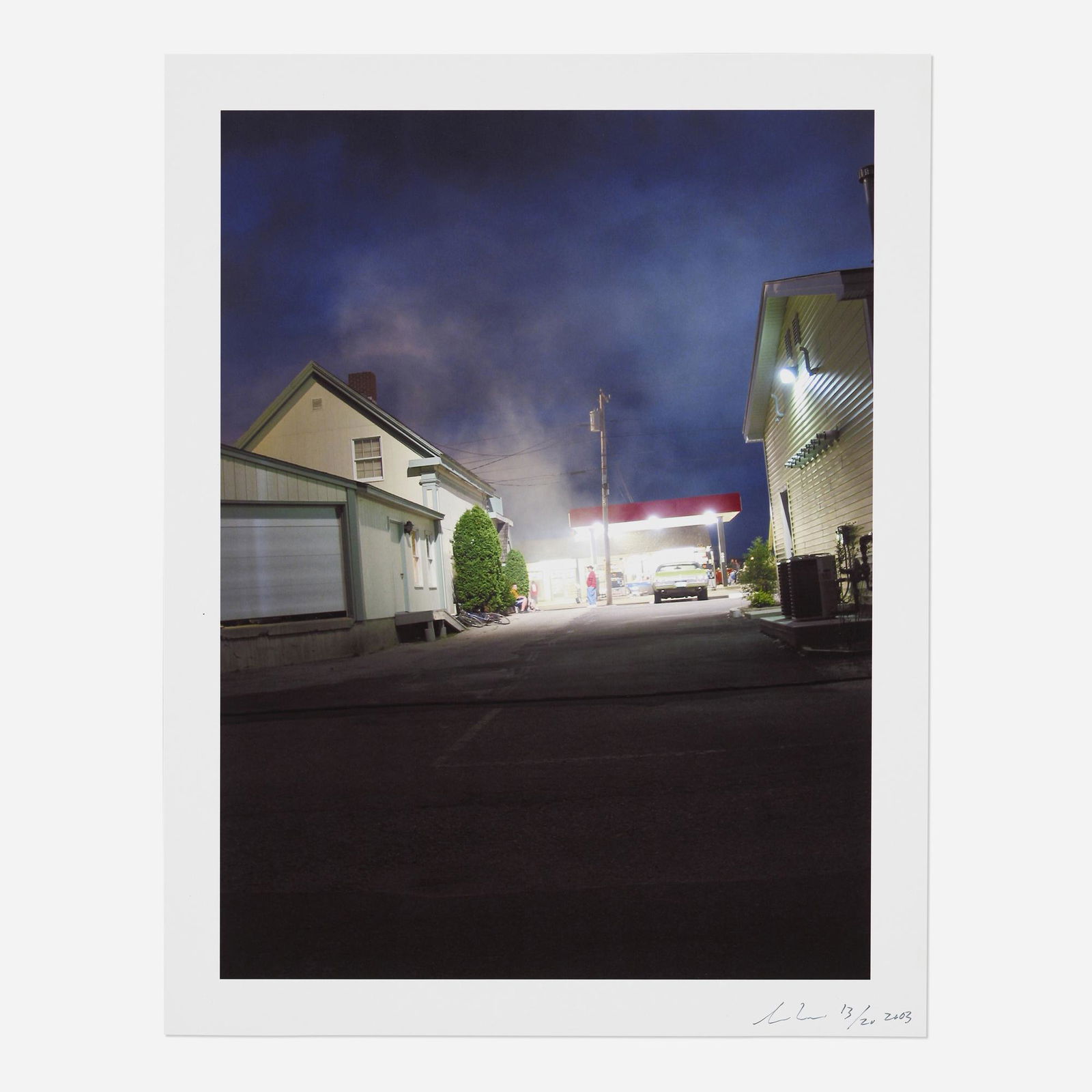 Gregory Crewdson, Production Still (Gas Station): Gregory Crewdson Production Still (Gas Station) 2003chromogenic print image: 16 h × 12 w in (41 × 30 cm) sheet: 18 h × 14 w in (46 × 36 cm) Signed, dated and numbere