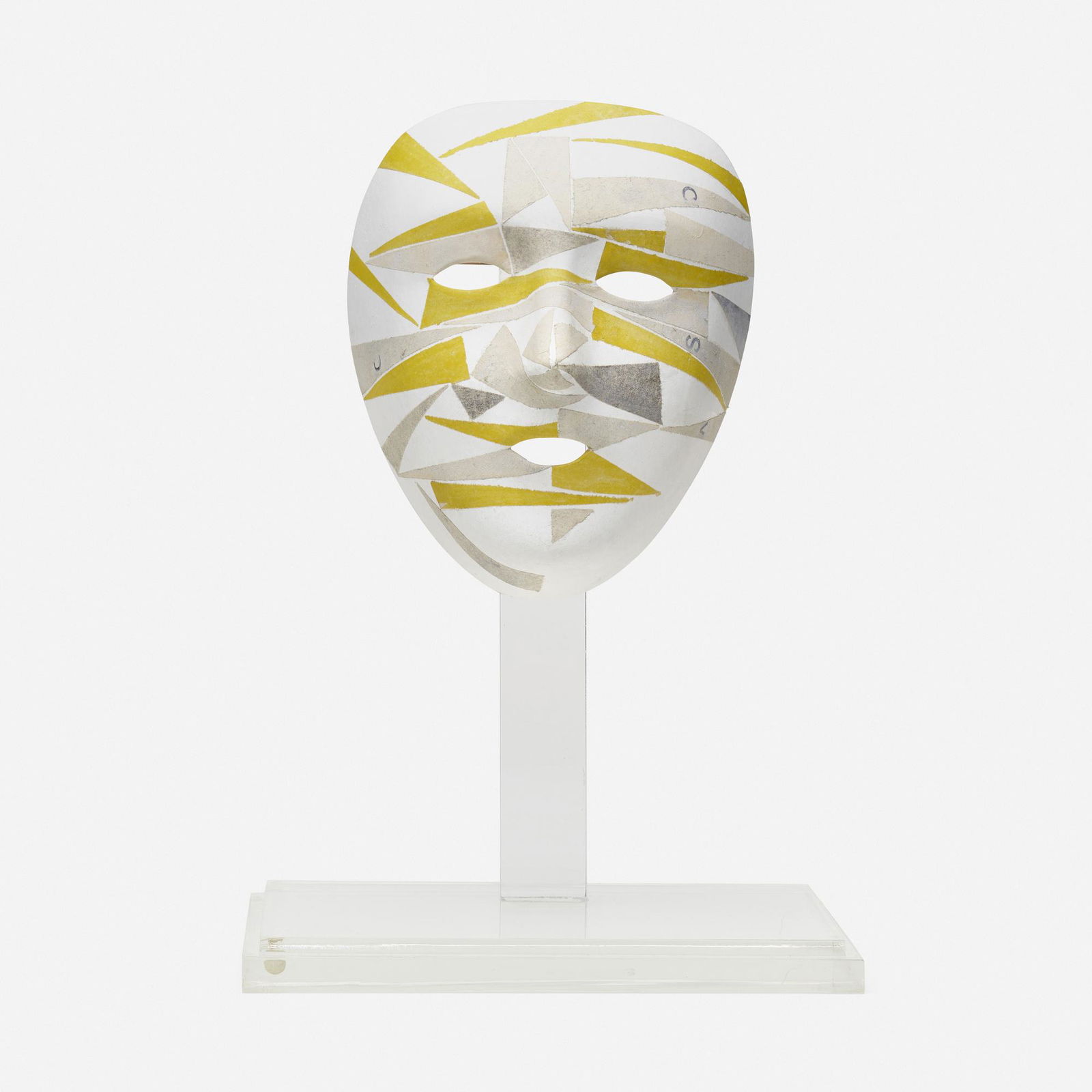 Robert Courtright, Untitled: Robert Courtright Untitled 1982watercolor on printed paper on papier mache 7 h × 6 w × 3.5 d in (18 × 15 × 9 cm) Signed and dated to verso '82-RC-31'.