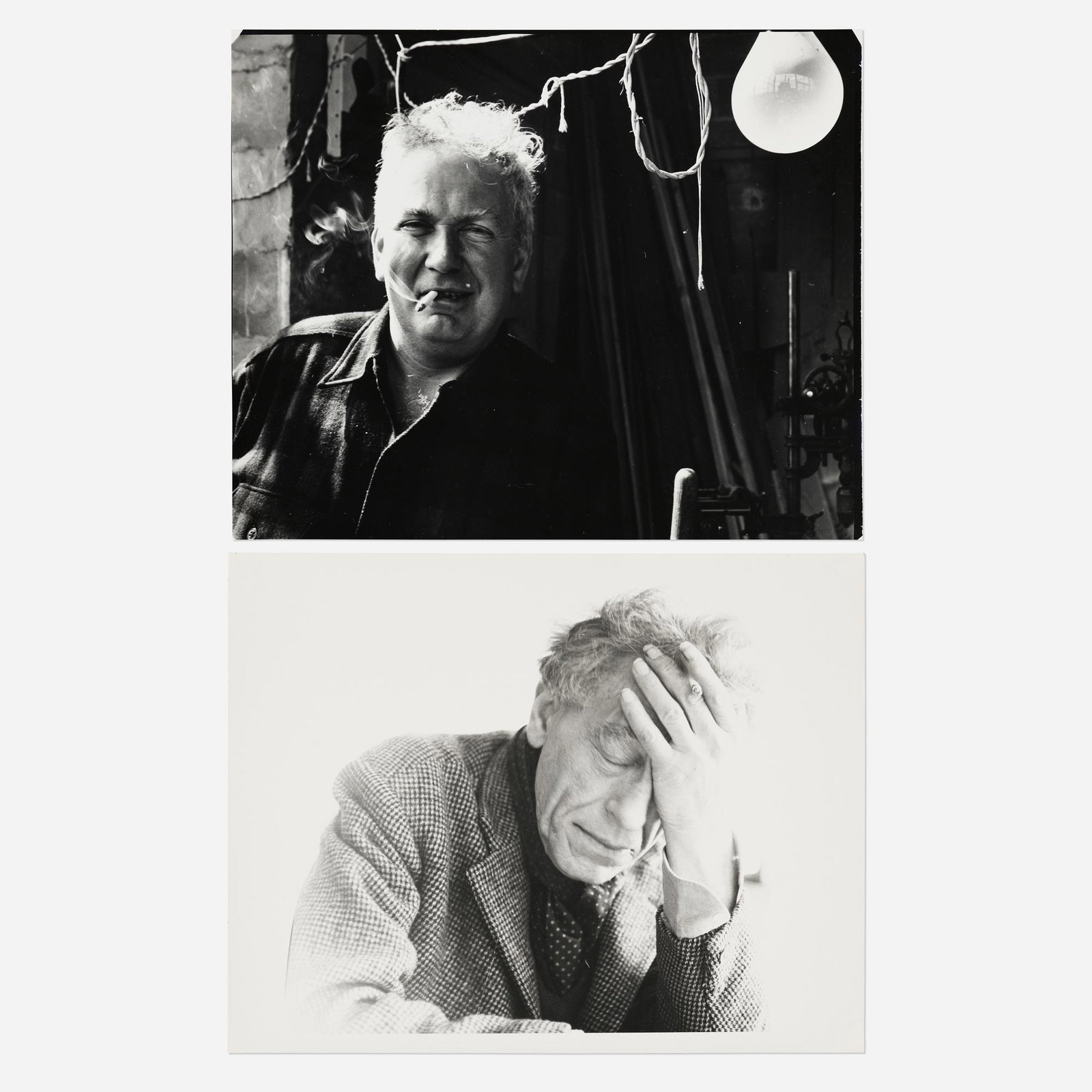 Herbert Matter, Two Photos: Calder and Giacometti: Herbert Matter Two Photographs of Alexander Calder and Alberto Giacometti gelatin silver print 16 h × 20 w in (41 × 51 cm) Artist's stamp to verso of each work. Provenance