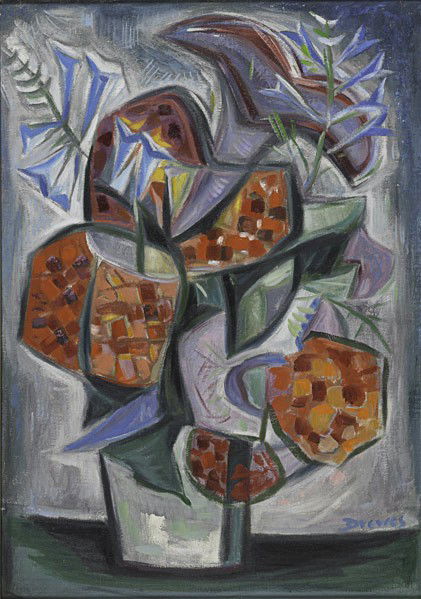Werner Drewes (American, 1899-1985) The Flower Bou: Werner Drewes (American, 1899-1985) The Flower Bouquet III, 1950; Oil on canvas (framed); Signed and dated; 28'' x 20''; Provenance: Estate of artist; Platt Fine Art, Chicago; Private Collection, Cali