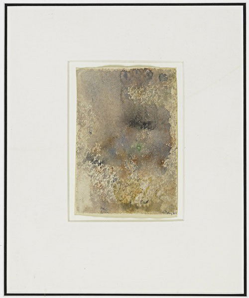 Mark Tobey (American, 1890-1976) Untitled, 1961: Mark Tobey (American, 1890-1976) Untitled, 1961; Watercolor on paper (framed); Signed and dated; 5 3/4'' x 4'' (sheet, irregular); Provenance: Private Collection, New York