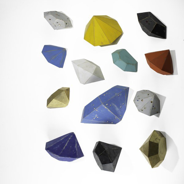 John Torreano (American, b. 1941) Untitled (Wall: John Torreano (American, b. 1941) Untitled (Wall Gems); Lacquered wood; Sizes vary: 16'' x 28'' x 13'' (largest), 10'' x 14'' x 7'' (smallest); Provenance: Private Collection, Ohio