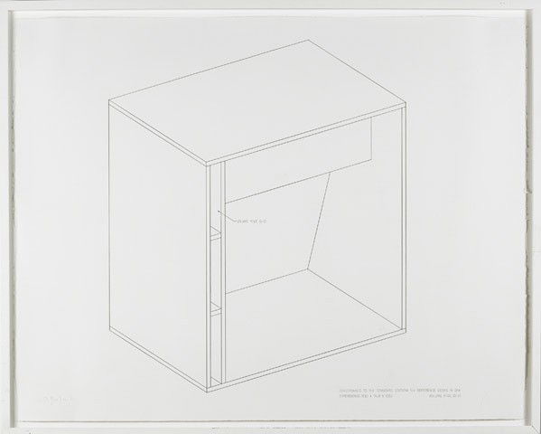 Rodney Graham (Canadian, b. 1949) Concordance to t: Rodney Graham (Canadian, b. 1949) Concordance to the Standard Edition: Six Reference Desks in Oak, Volume 5 (Q5), 1992; Pencil on paper (framed); Signed and dated; 30 1/4'' x 41 1/2'' (sheet); Provena
