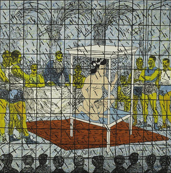 Jane Hammond (American, b. 1950) Untitled (35, 129: Jane Hammond (American, b. 1950) Untitled (35, 129, 55, 227, 31), 1992; Oil on canvas; Signed, dated and titled; 76'' x 75''; Jose Freire Fine Arts, New York; Private Collection, Ohio