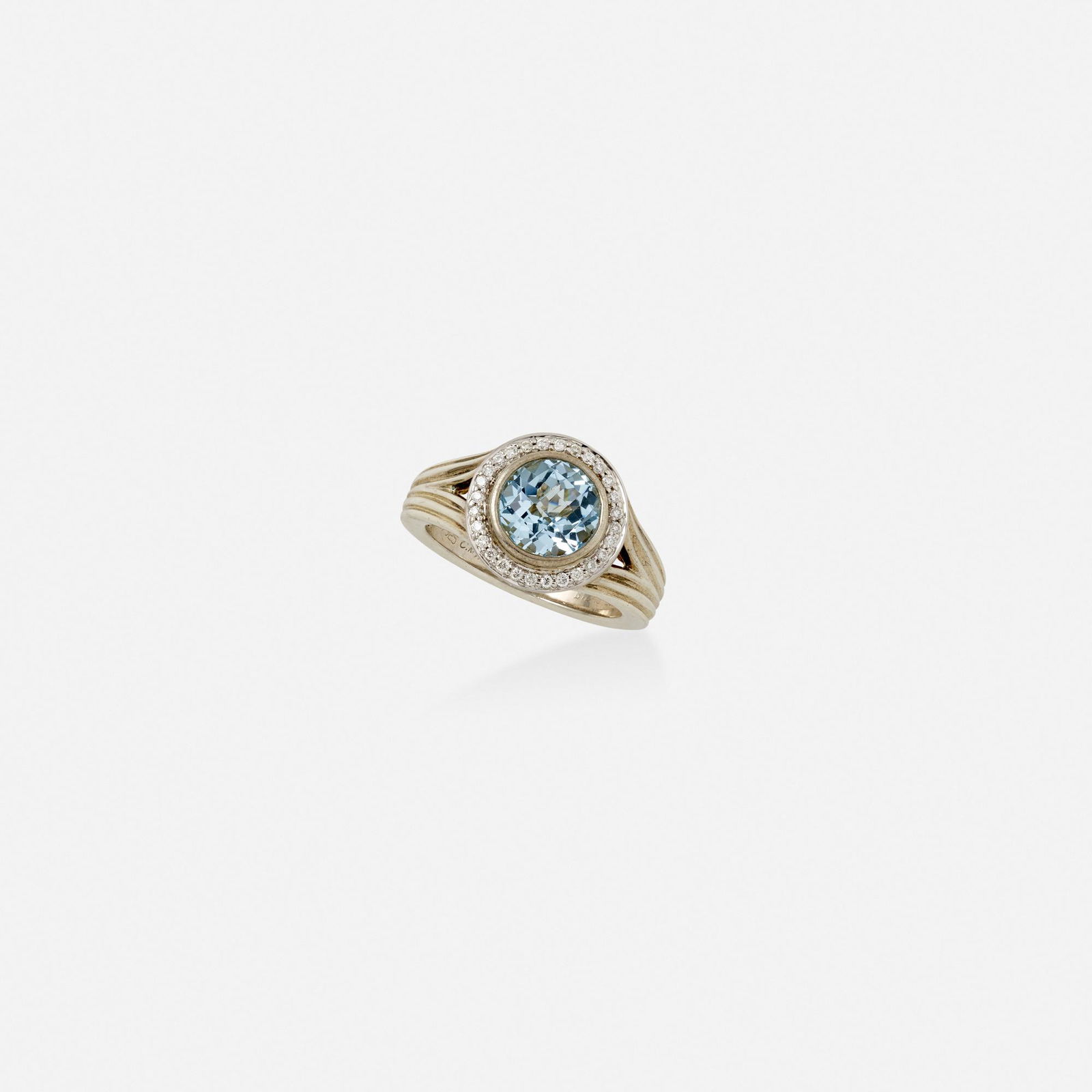 Charles Krypell, Blue topaz and diamond ring (1 of 2)