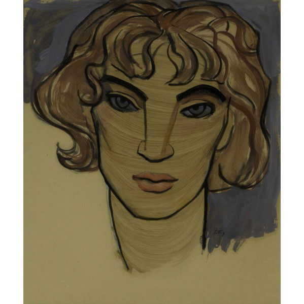 EMLEN ETTING (American, 1905-1992): EMLEN ETTING (American, 1905-1992); Oil on paper portrait of a woman (framed); Signed: 17'' x 15'' sight