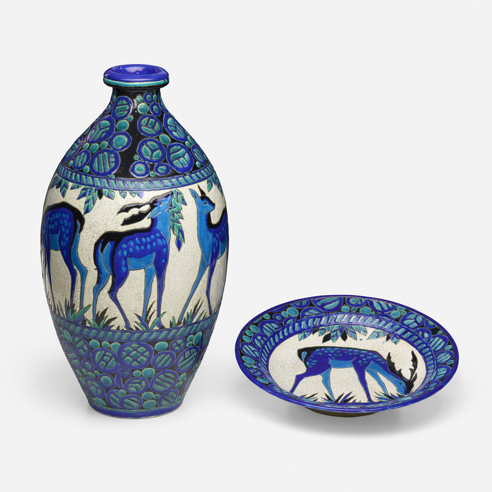 Catteau for Boch Freres Keramis, Vase and bowl (1 of 8)