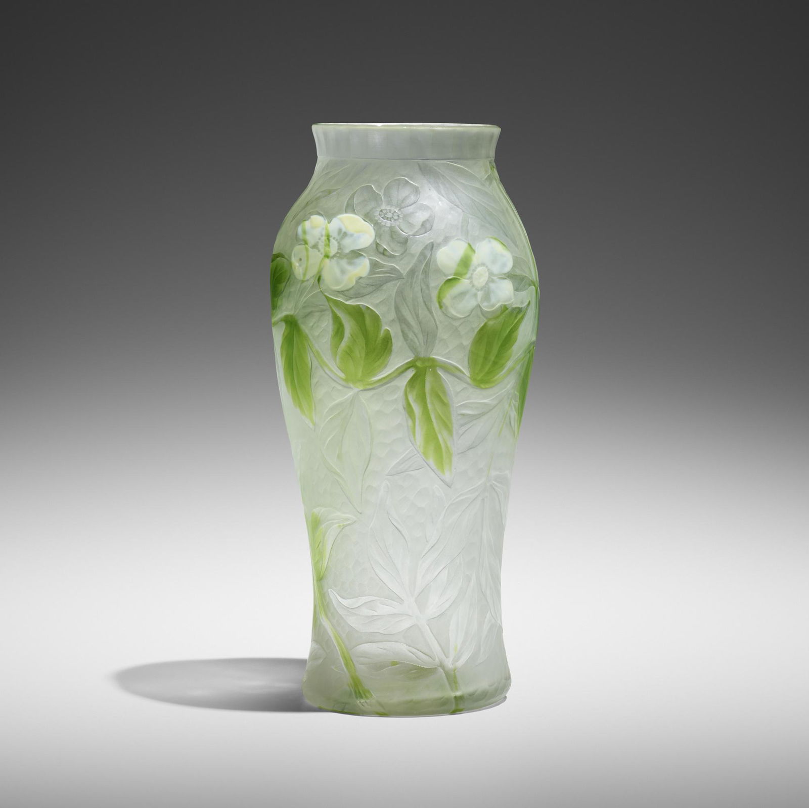 Tiffany Studios, Cameo vase with dogwood blossoms (1 of 4)