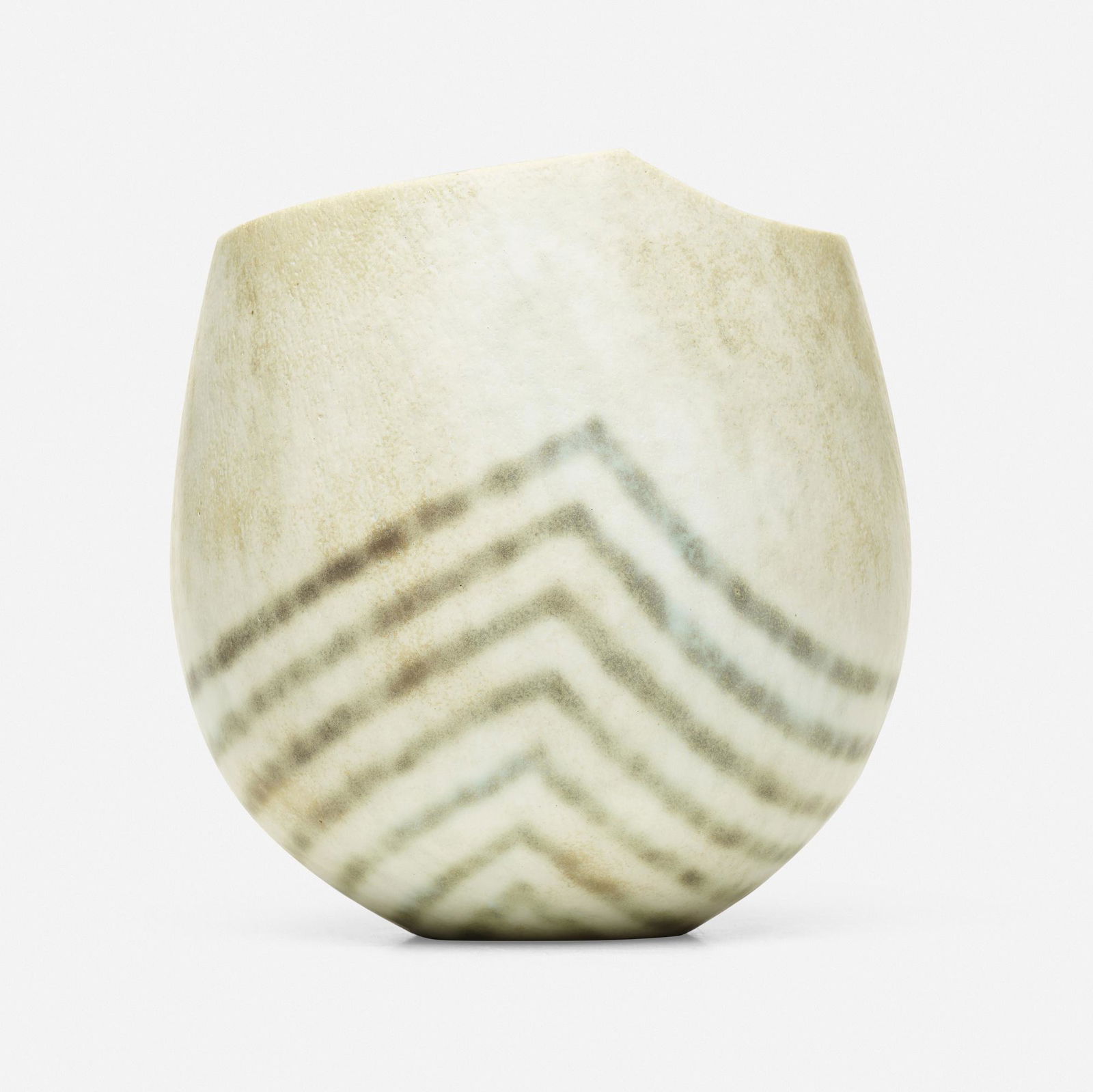 John Ward, Vessel: John Ward Vessel Englandglazed stoneware 8 h x 8 w x 7.5 d in (20 x 20 x 19 cm) Impressed chop mark to underside 'JW'. This work will ship from Rago in Lambertville, New Je