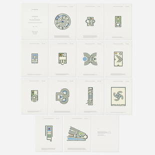 Jan Vercruysse, Labyrinths and Pleasure Gardens: Jan Vercruysse Labyrinths and Pleasure Gardens 1994-2001lithograph in colors on Rivoli 26 h x 19.25 w in (66 x 49 cm) Signed and numbered to colophon 'Jan Vercruysse 20/43'. This complete suit