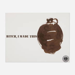 Theaster Gates, Bitch, I Made This Pot: Theaster Gates Bitch, I Made This Pot 2013lithograph and screenprint in colors with rubber stamp on Somerset 23.5 h x 31.5 w in (60 x 80 cm) Signed to certificate 'Theaster Gates'. This work i