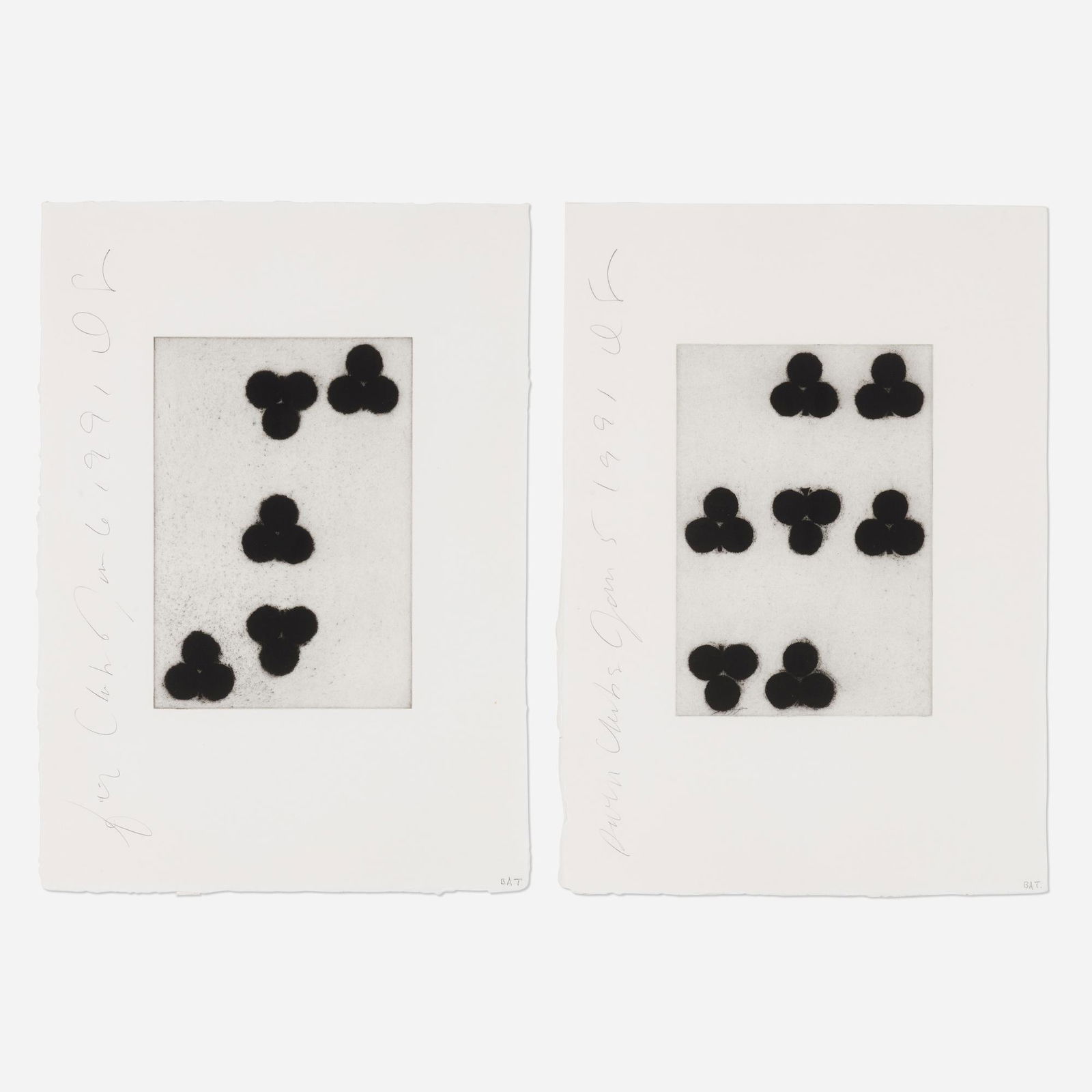 Donald Sultan, Five of Clubs; Seven of Clubs (1 of 3)