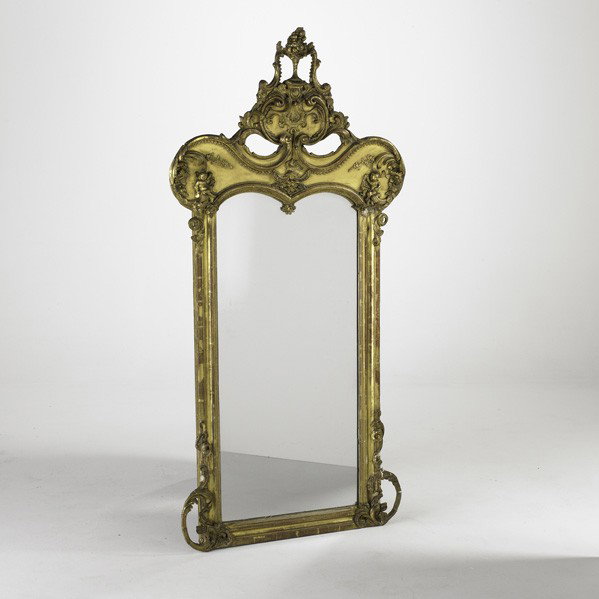 PIER MIRROR: PIER MIRROR; Elaborate gilt frame, 19th c.; 64 1/2'' x 32''